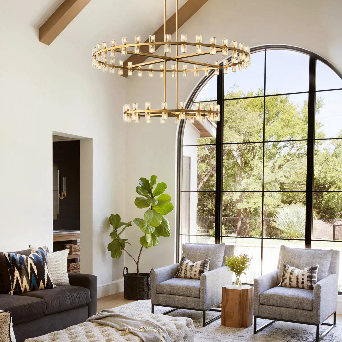 Reger High-End 2-Tier Chandelier For Living Room Dinig Room-Merlin Lamps-Lacquered Burnished Brass-merlinlamps