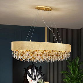 Aria Avani Gold Plated Crystal Dining Room Chandelier