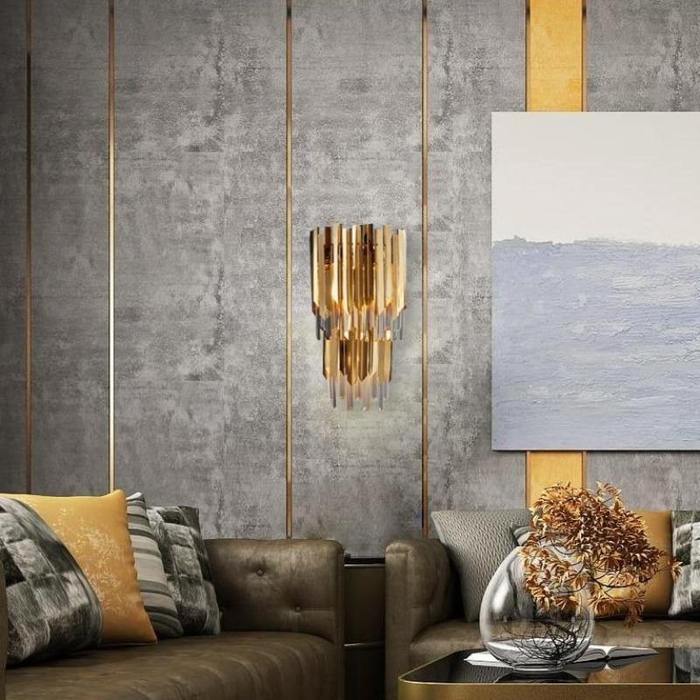 Aria April Gold Plated Crystal Wall Sconce