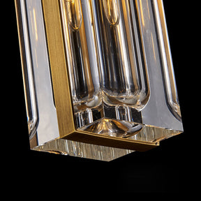 Golden Rectangular Crystal  Pendant Lighting