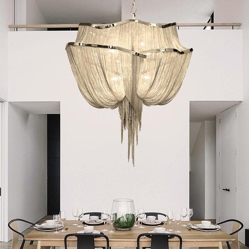 Alisa Luxury  Double-layer Aluminum Chain Tassel Chandelier