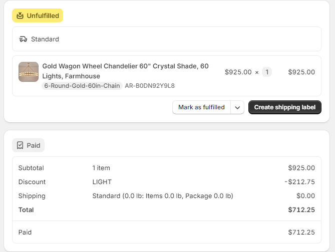 Price difference for ARN1090