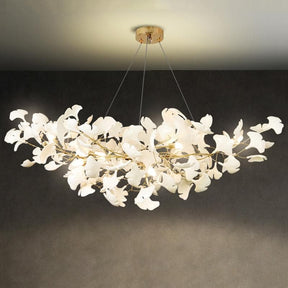 Modern Ceramic Petal Chandelier Gold Length 31" 39" 59" 78"