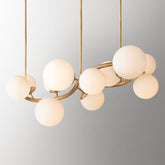 Aria Marley Curve Globe Chandelier, Modern Creative Dinning Lamp