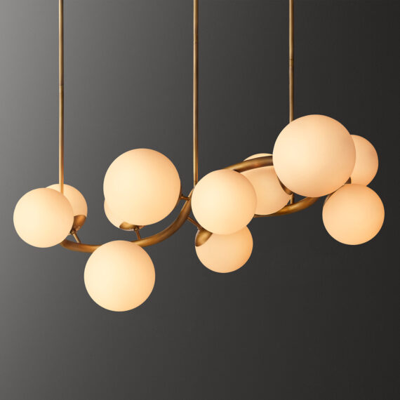 Aria Marley Curve Globe Chandelier, Modern Creative Dinning Lamp