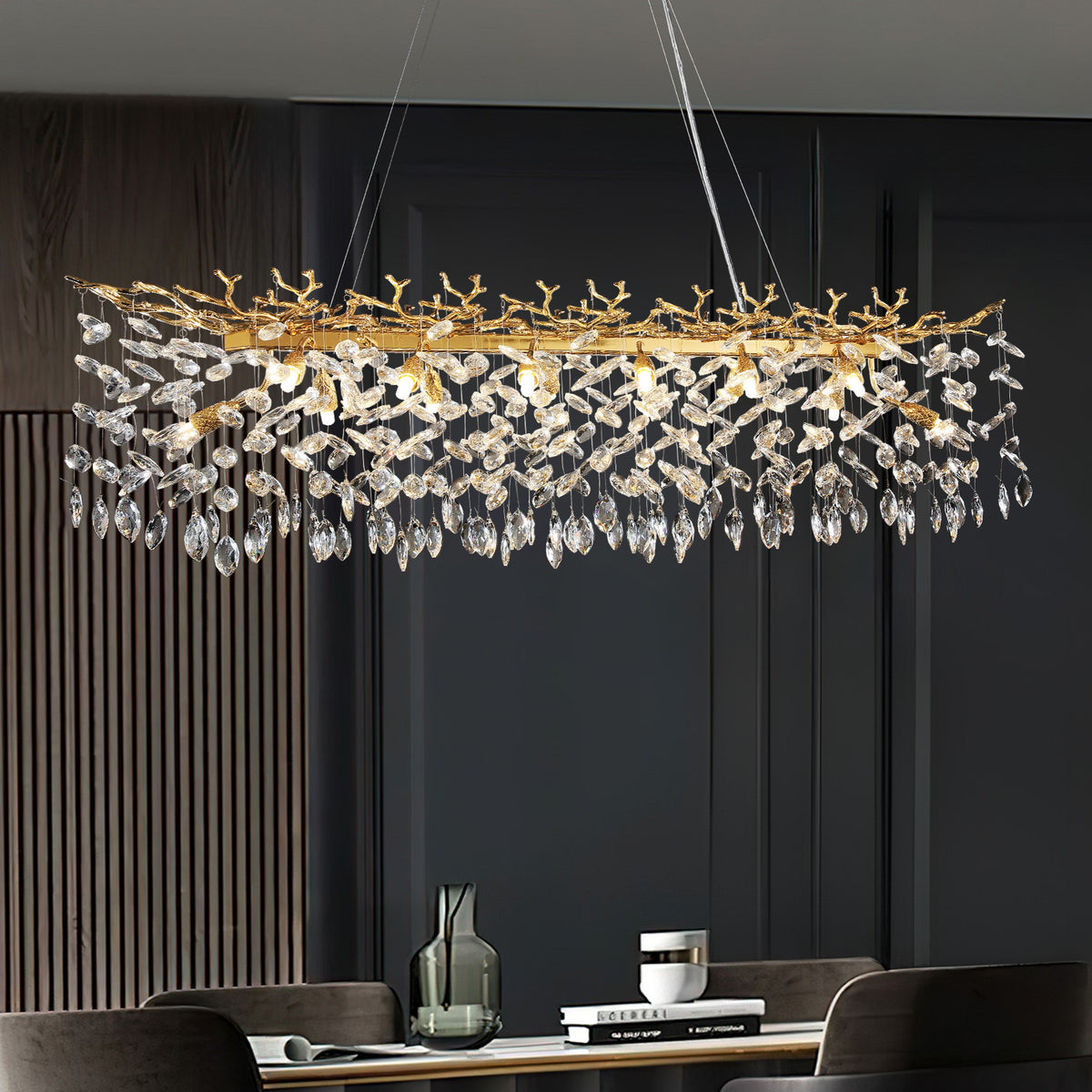 Estora Rectangular Crystal Chandelier