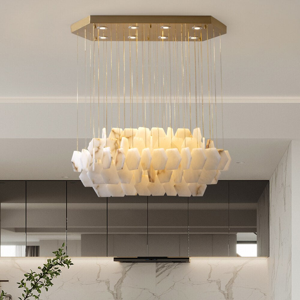 Aria Natural Marble Modern Chandelier