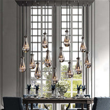 Raindrop Glass Linear Chandelier 54"