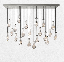 Raindrop Glass Linear Chandelier 72"