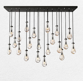 Raindrop Glass Linear Chandelier 72"