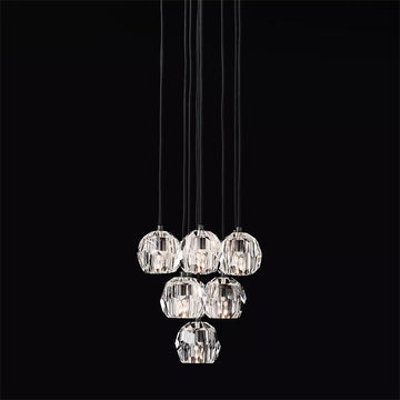 Bille De Crystal Ball Cluster Chandelier 14"