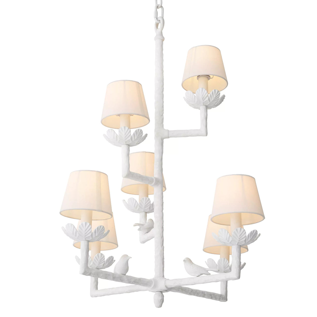 Aria Nature Modern Chandelier - Matte White Finish