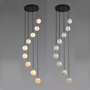 Aria Yanna Long chandelier for Duplex staircase light lucite