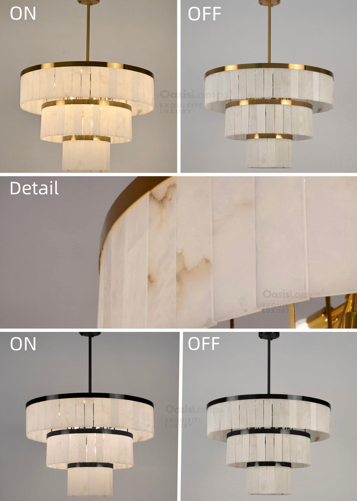 Alabaster 3 Tier Chandelier