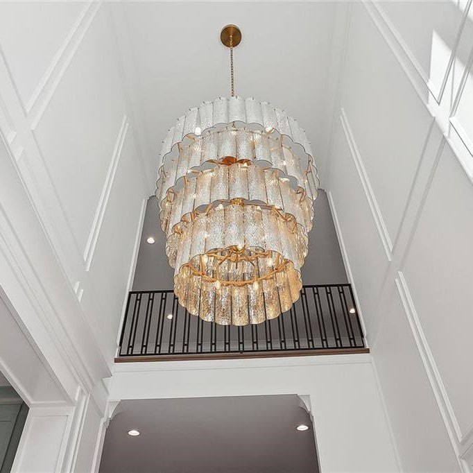 Aria Modern Light Luxury 3/4-layer Round Glass Chandelier