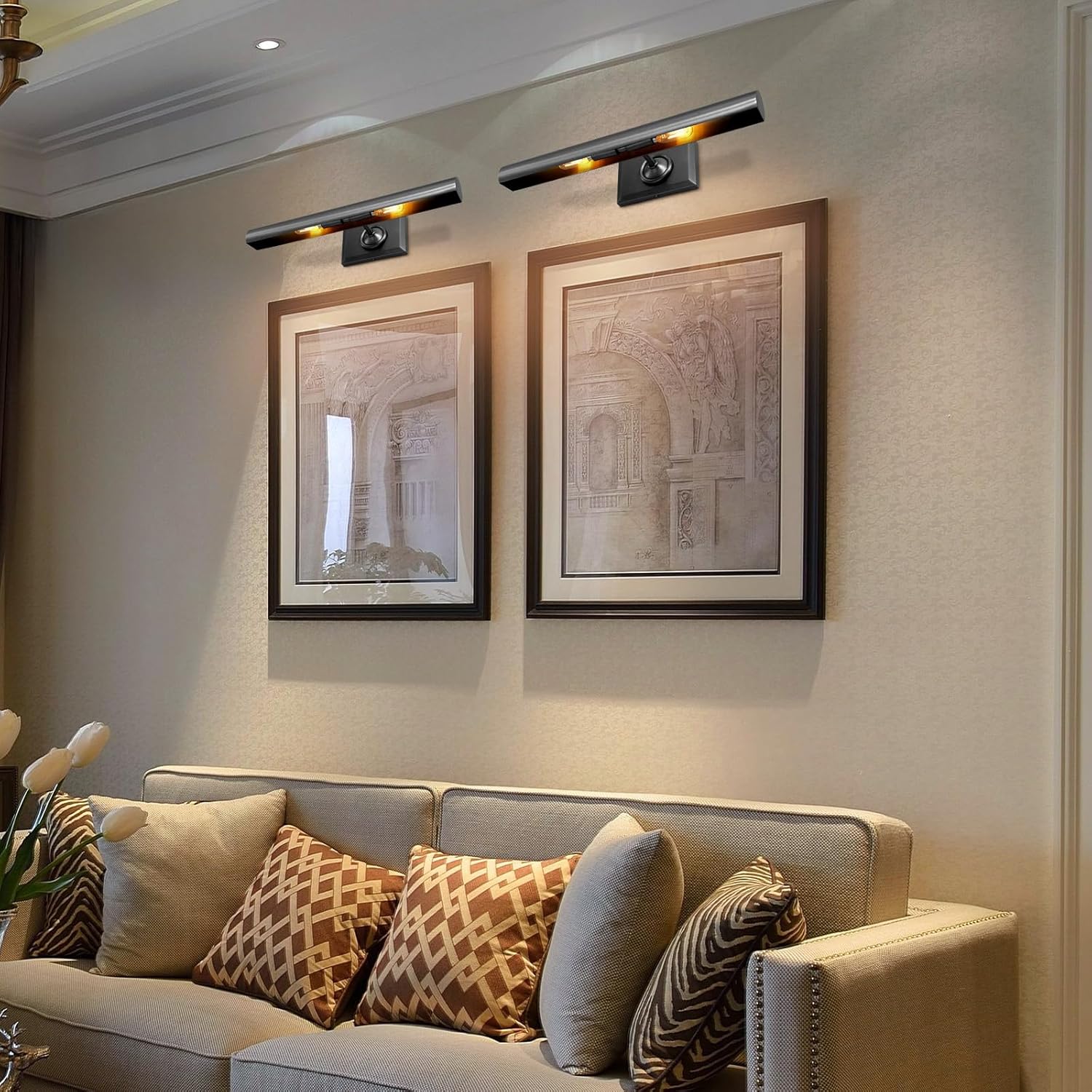 18-Inch Brass Adjustable Dimmable Picture Light for Wall