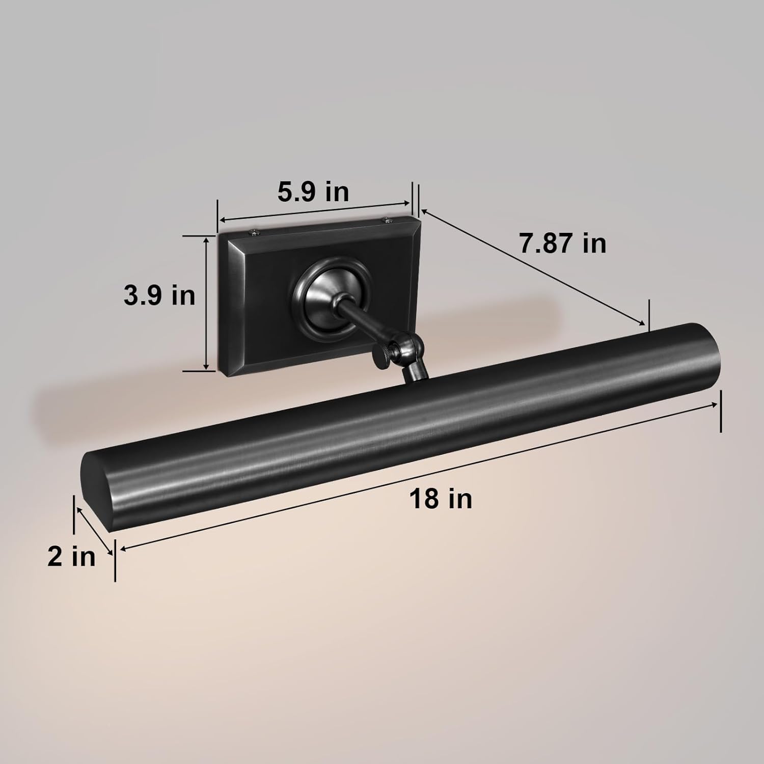 18-Inch Brass Adjustable Dimmable Picture Light for Wall