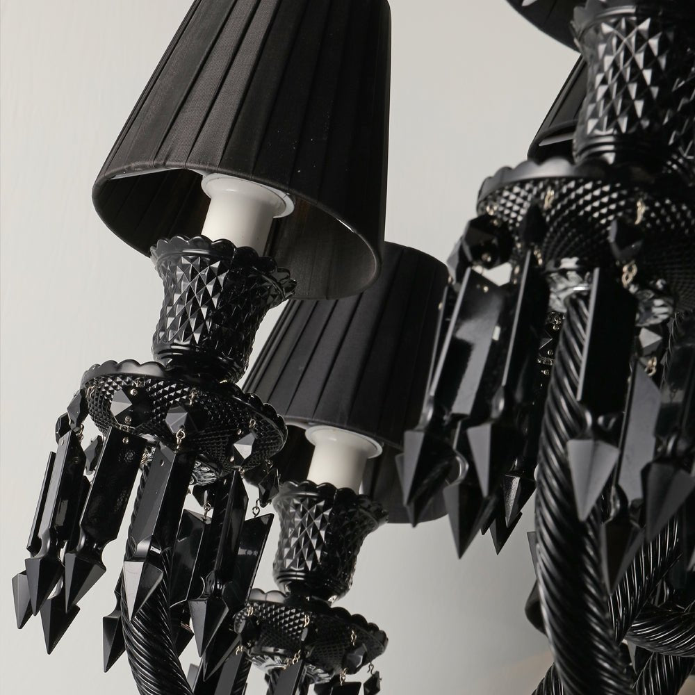 18 Lights Black Crystal Lighting - Arialamps