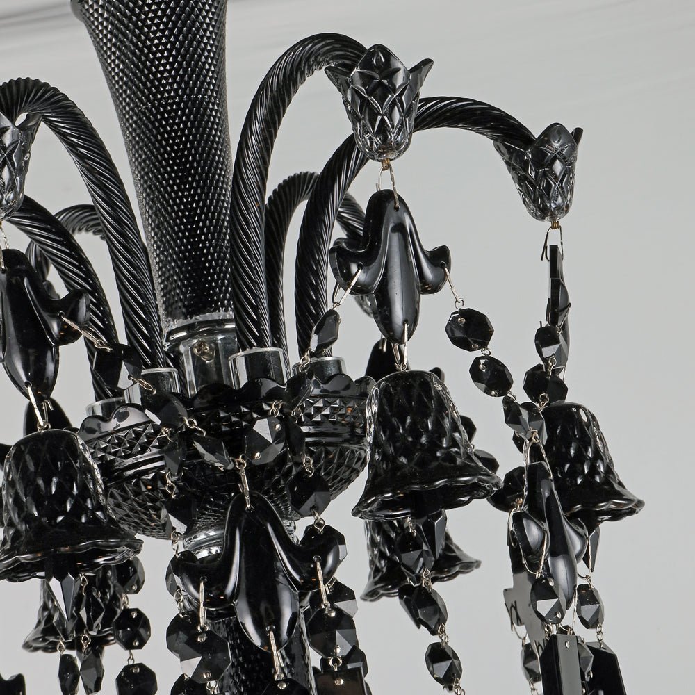 18 Lights Black Crystal Lighting - Arialamps