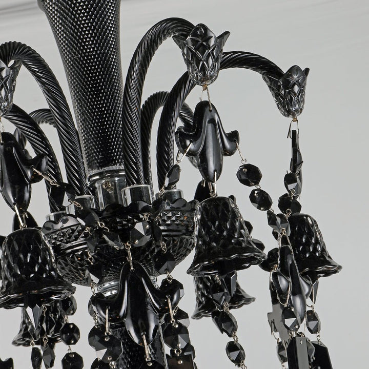 18 Lights Black Crystal Lighting - Arialamps