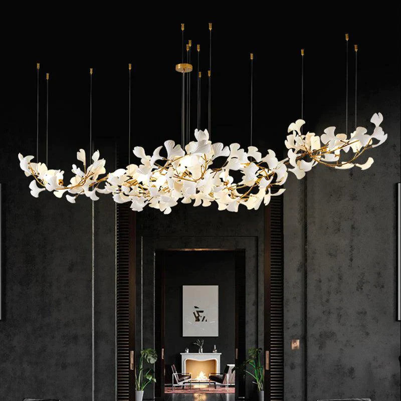 Aria Gingko Porcelain  Chandelier, Modern Branch Chandelier