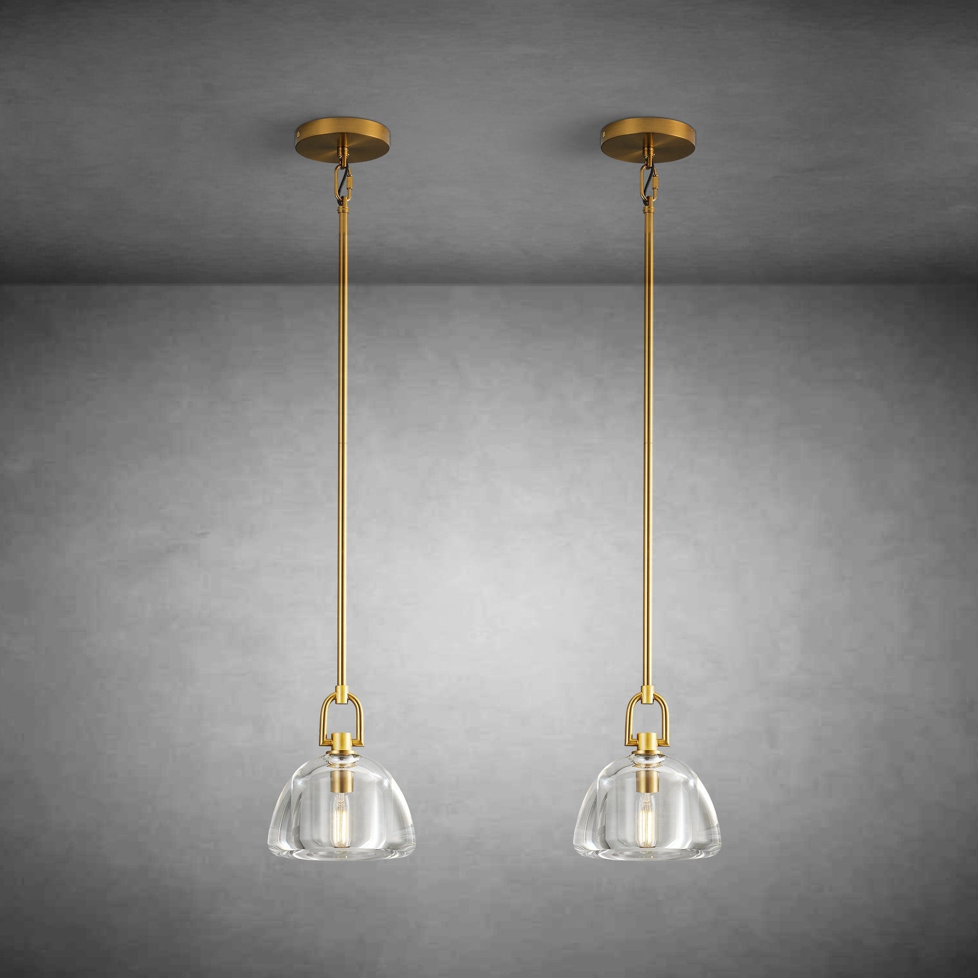 7" Glass Modern Black Pendant Lights(2PCS)