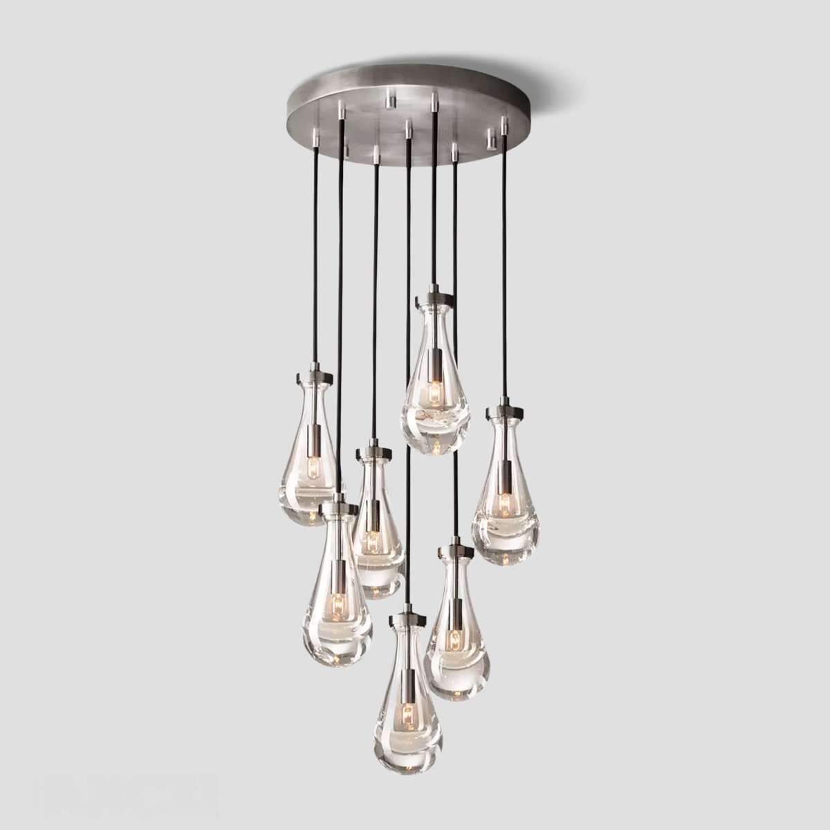 Raindrop Glass Round Chandelier 18"