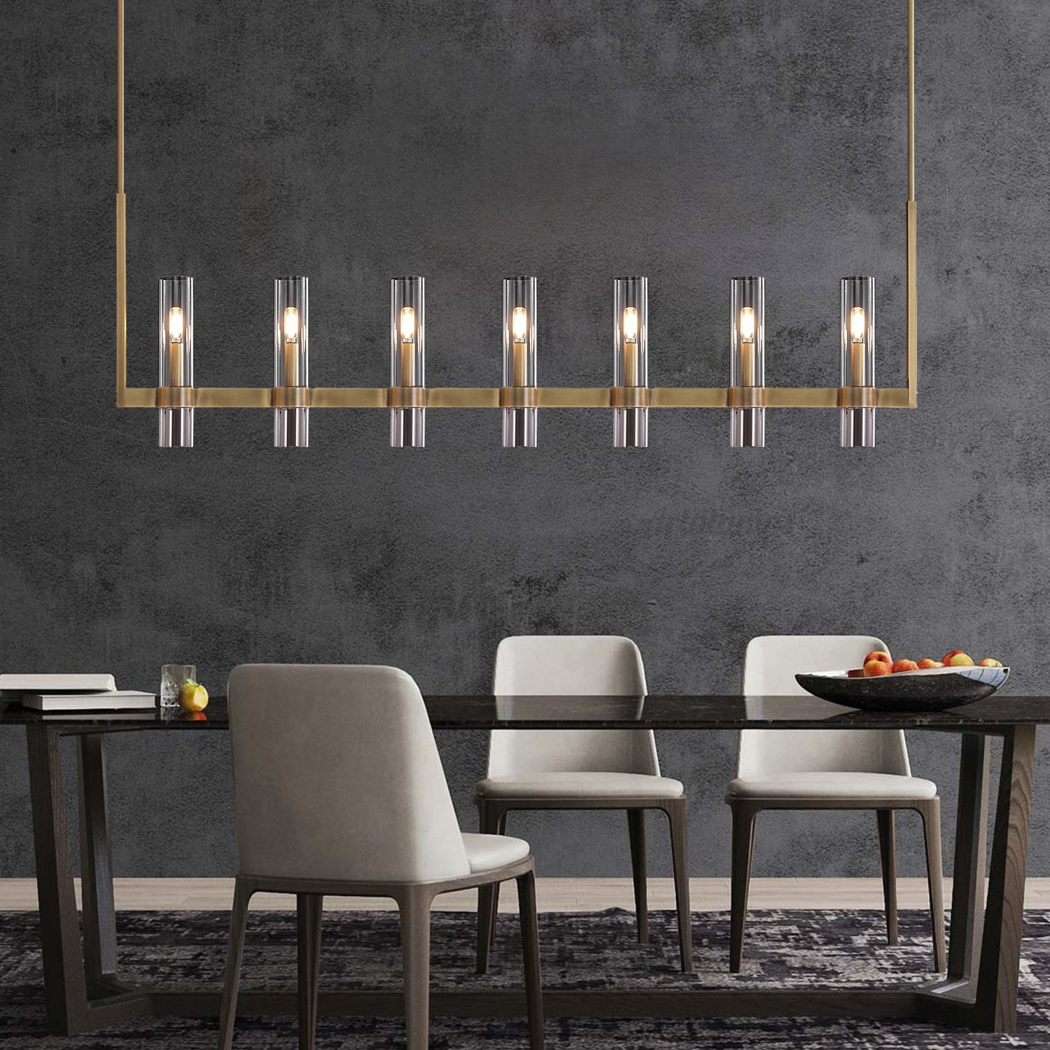 Aria Rachel Linear Glass Chandelier