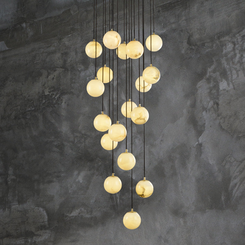 Aria Yanna Long chandelier for Duplex staircase light lucite