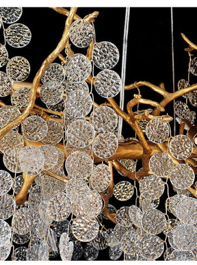 Snowflake Crystal Brass Branch Chandelier