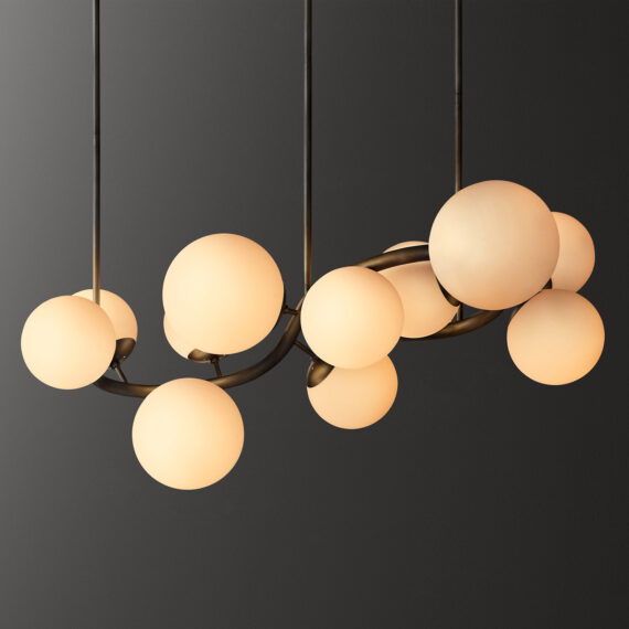 Aria Marley Curve Globe Chandelier, Modern Creative Dinning Lamp