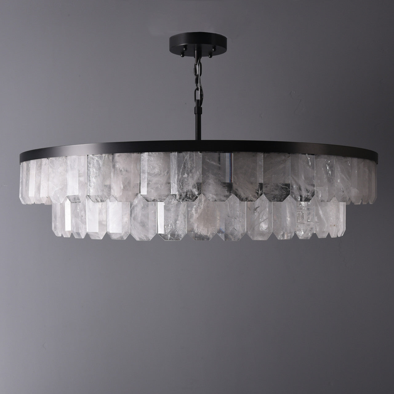 Rock Crystal Double Rock Crystal Chandelier