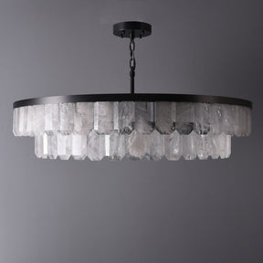 Rock Crystal Double Rock Crystal Chandelier