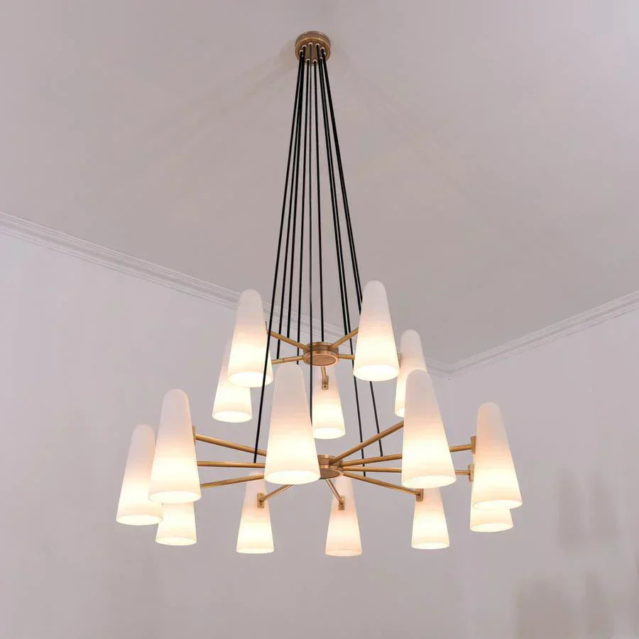 2-Tier White Porcelain Round Chandelier-