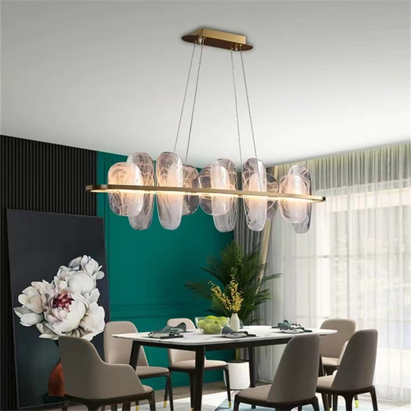 Aria Lucas Kitchen Crystal Glass Round Chandelier