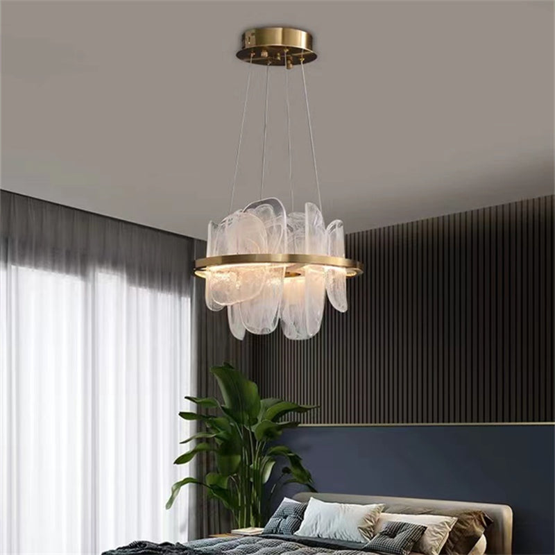 Aria Lucas Kitchen Crystal Glass Round Chandelier