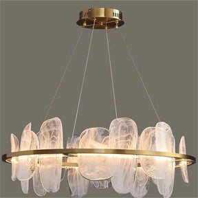 Aria Lucas Kitchen Crystal Glass Round Chandelier