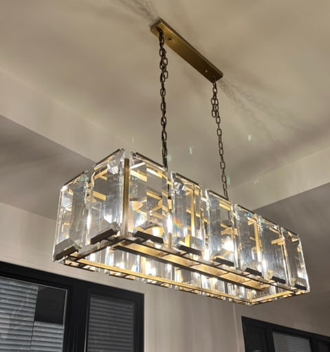 Harlew Multi Crystal Rectangular Chandelier