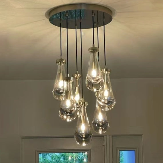 Raindrop Glass Round Chandelier 18"