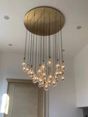 Raindrop Glass Round Chandelier 60"