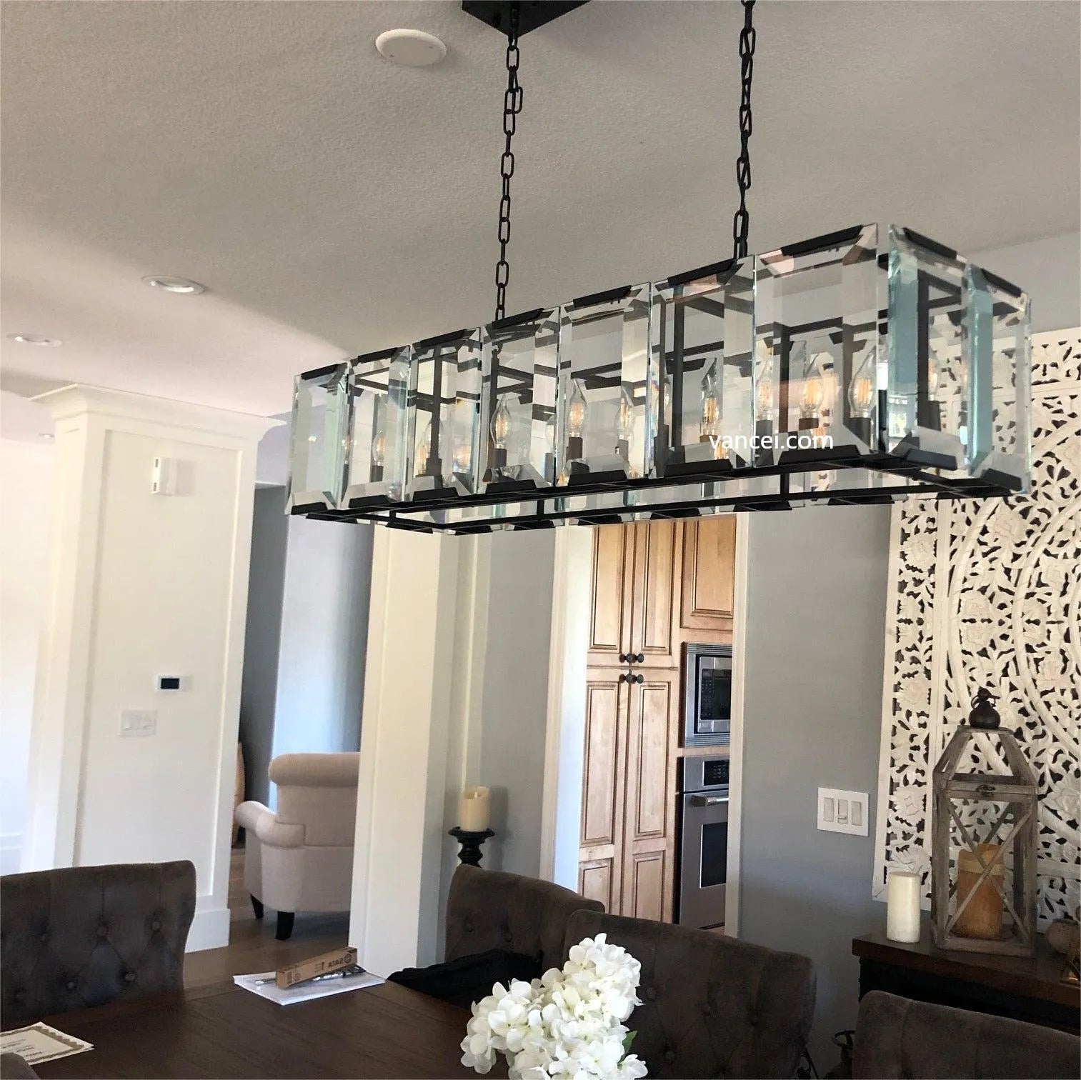 Harlew Multi Crystal Rectangular Chandelier