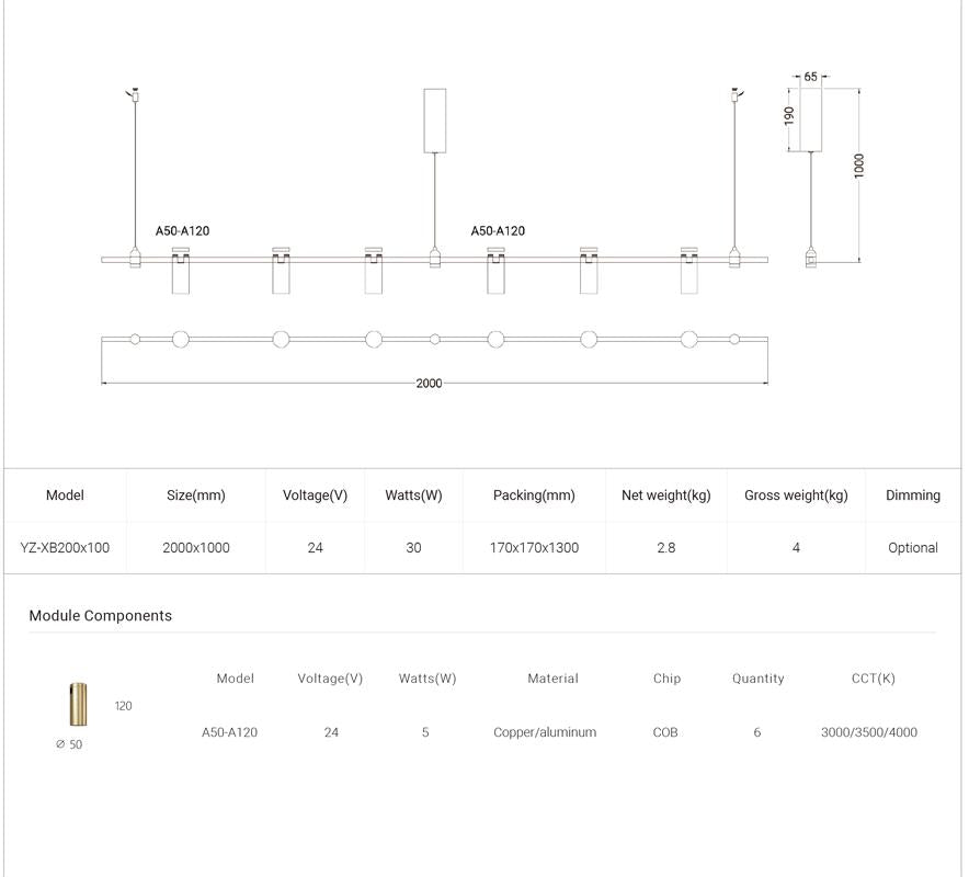 Dining Room/Living RoomLinear Spot Light Type A Chandelier