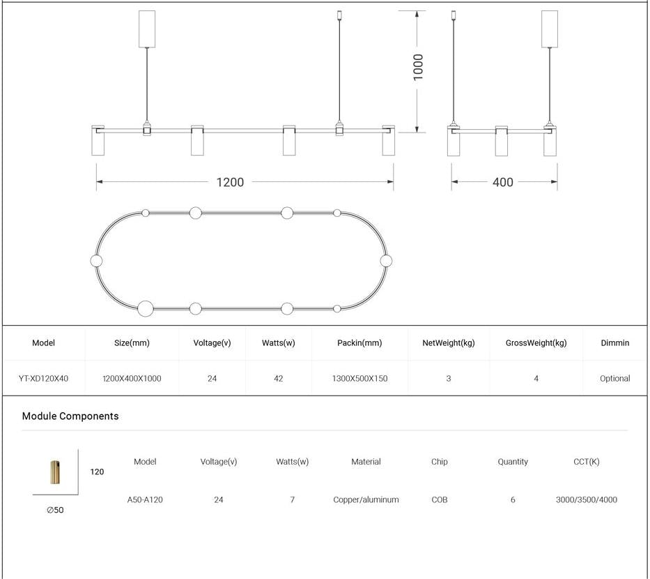 Dining Room/Living RoomOval Spot Light Chandelier