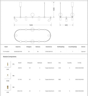 Dining Room/Living RoomOval 2 Global Light Chandelier