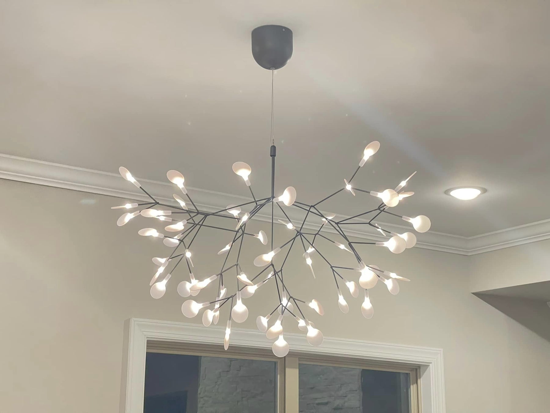 Ceramic Rose Firefly LED Chandelier