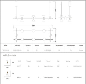 Dining Room/Living Room Rectangular White Shade Track Light Chandelier