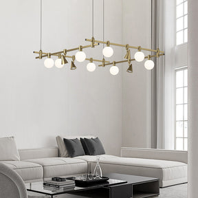 Dining Room/Living Room Square Global & Taper Track Light Chandelier