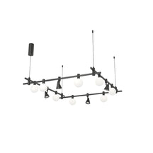 Dining Room/Living Room Square Global & Taper Track Light Chandelier