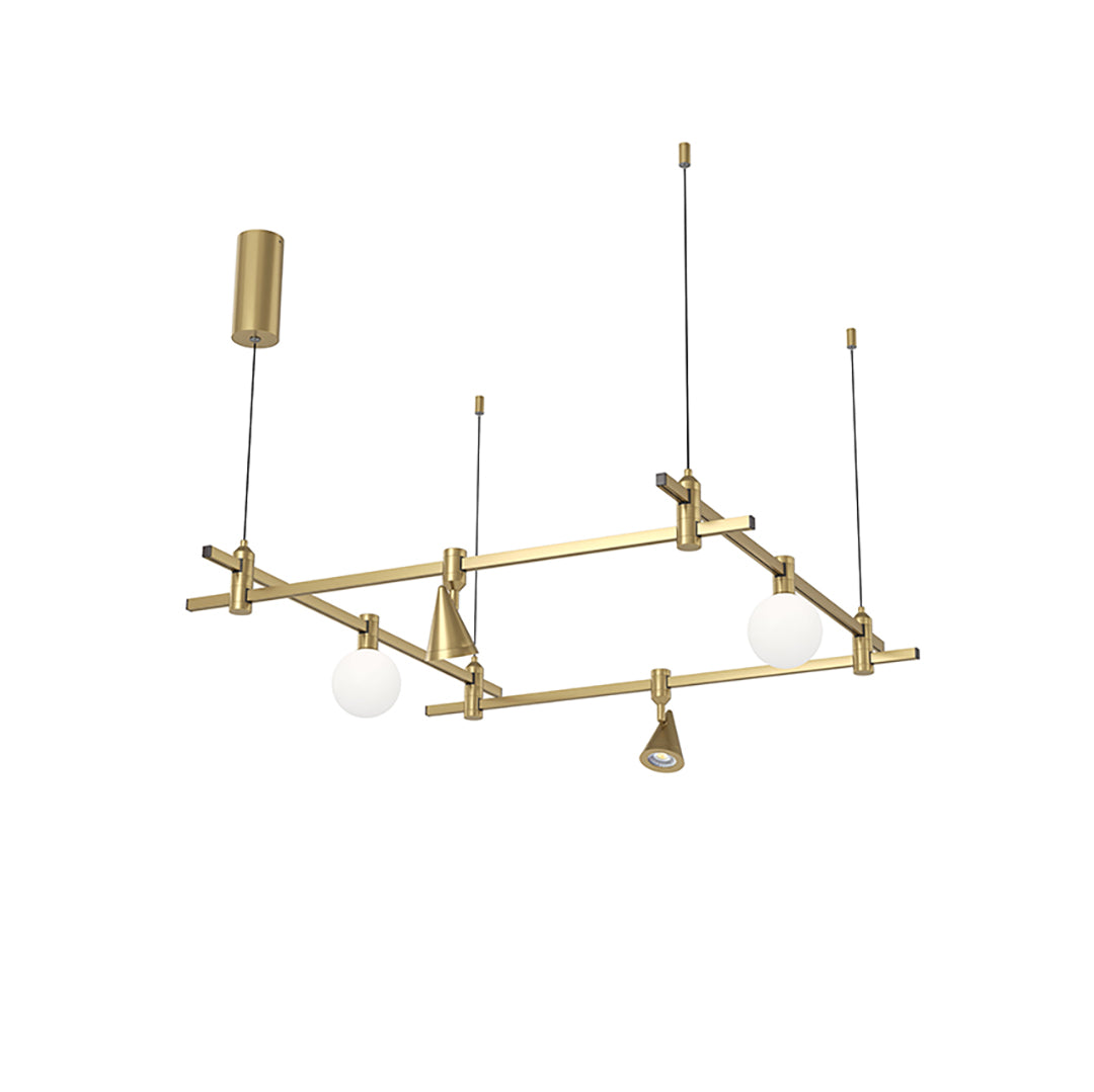 Dining Room/Living Room Square Global & Taper Track Light Chandelier