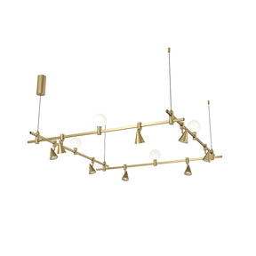 Dining Room/Living Room Square Global & Taper Track Light Chandelier